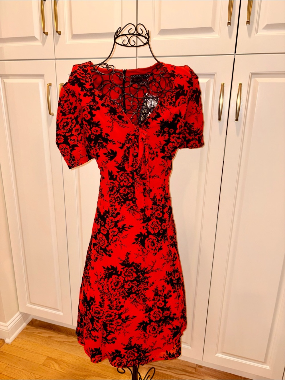Voodoo Vixen Red and Black Floral dress